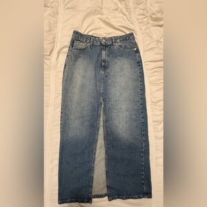 Pull&Bear denim midi long skirt dark blue size Large